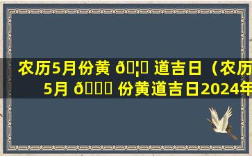 农历5月份黄 🦈 道吉日（农历5月 🐕 份黄道吉日2024年是哪一天）